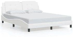 Rám postele s LED svetlami biely 160x200 cm umelá koža 3214118