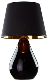 TK-LIGHTING Stolová dizajnová lampa LACRIMA, 1xE27, 60W, čiernozlatá