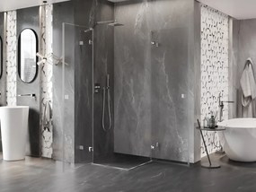 Mexen Lunar Duo výklopný sprchový kút 95 x 95 cm, 8mm číre sklo, chrómový profil, 834-095L-095P-01-00