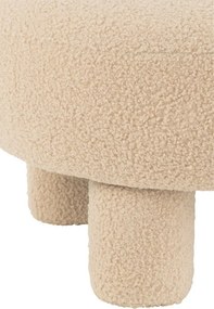 Béžová okrúhla stolička s opierkou Teddy Bouclé Beige - Ø 52*49 cm
