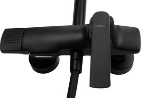 Rea Rebel, sprchový-vaňový set s dažďovou a ručnou sprchovou hlavicou, čierna matná, REA-P2416