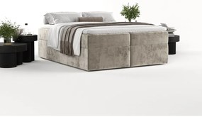 Svetlohnedá boxspring posteľ s úložným priestorom 180x200 cm Yoko – Maison de Rêve