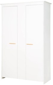 Biela detská šatníková skriňa 119x190x52 cm Anton – Roba