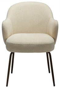 BAE ČALÚNENÁ STOLIČKA S PODRÚČKAMI almond/antique brass