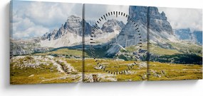 Obraz - Talianske Dolomity (s hodinami) (90x30 cm)