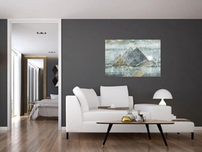 Obraz - Pyramídy v modrom filtri (90x60 cm)
