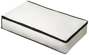 Arte Regal Textilný úložný box na uschovanie oblečenia a posteľnej bielizne, WHITE KIPIT, 105x45x15, biely