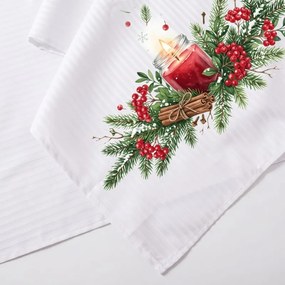 Obrus damaškový Winter Cranberry 35x180 cm EMI