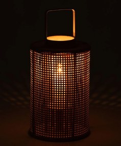 Prírodne - šedý prútený lampáš Bamboo - Ø 28*44 cm