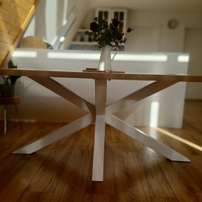 Jedálenský stôl ŠARLOTA Druh dreva: Buk, Farba podnože: biela