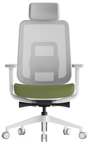 Kancelárska ergonomická stolička K42 White — sieť, látka, biela / viac farieb Modrá