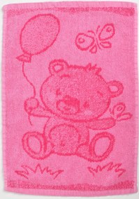 Detský uterák BEBÉ medvedík ružový 30x50 cm