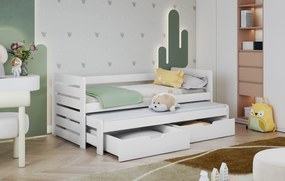 Moderná detská posteľ Trendy pre 2 deti, biela (180x80cm)