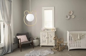 Toolight Toolight, stropná/závesná lampa, 1xE27, biela-zlatá, OSW-09730