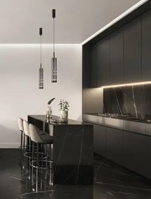 LED čierno-šedý moderný luster Bento 39