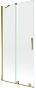 Mexen Velar, 2-krídlová posuvná vaňová zástena 90 x 150 cm, 8mm číre sklo, zlatý lesklý profil, 896-090-000-01-50