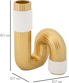 Váza Bann Veľká 18 cm zlatá/biela