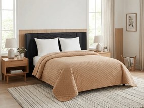 Zamatový prehoz na posteľ ASTRALIA, tmavobéžový Rozmer: 200 x 220 cm