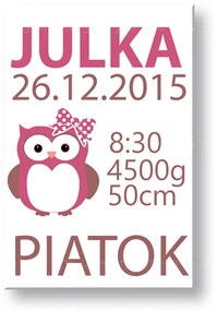 Naše dievčatko Obraz na stenu s textom | rôzne rozmery