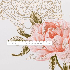 Biante Bavlnené prestieranie na stôl Sandra SA-683 Ružové pivonky s motýľmi na bielom 30x40 cm