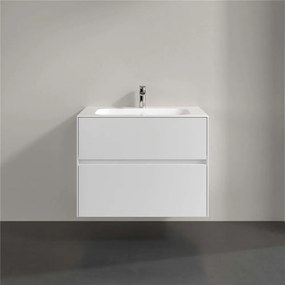 VILLEROY &amp; BOCH Collaro závesná skrinka pod umývadlo, 2 zásuvky, s LED osvetlením, 796 x 498 x 603 mm, Glossy White, C138B0DH