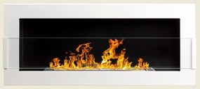 Závesný biokrb na stenu AIASA BIELY SO SKLOM 90x40x12