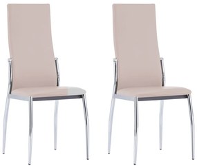 Jedálenské stoličky 2 ks, kapučínová farba, umelá koža