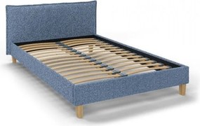 Modrá čalúnená dvojlôžková posteľ s roštom 140x200 cm Tina - Ropez
