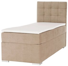 Boxspringová posteľ, jednolôžko, svetlohnedá, 80x200, pravá, DANY