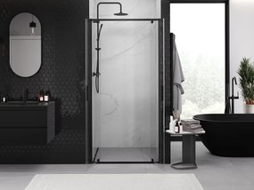 Mexen Exo, dvojité výklopné sprchové dvere, 110 cm, transparentné sklo, čierna, 8182-110-000-70-00