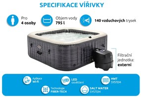 Intex | Vírivý bazén Pure Spa Greystone Deluxe Bubble Spa 4 NP | 11400294