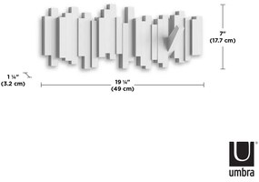 Biely plastový nástenný vešiak Sticks - Umbra