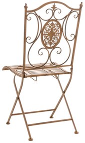 Kovová skladacia stolička Sibell (SET 2 ks) - Hnedá antik