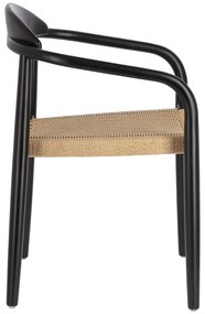 Béžovo-čierna záhradná stolička z eukalytového dreva Kave Home Glynis