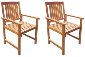 Záhradné stoličky 2 ks, akáciový masív, hnedé