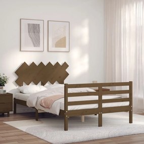 Rám postele s čelom medovohnedý 4FT malé dvojlôžko masív. drevo 3195259