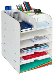 Organizér na stôl s úložnými priehradkami RD42749, biela