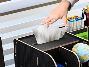 DIY zakladač na A4 dokumenty, písacie potreby a vreckovky so zásuvkou svetlé drevo B3S Svetlé drevo