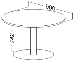 Konferenčný stôl ProOffice priemer 90 x 74,2 cm, buk