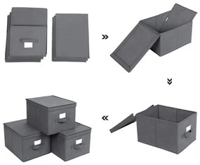 SONGOMICS RFB03G Úložné boxy s vekom 3 ks