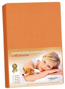 Jersey prestieradlo s elastanom mandarínková, 140 x 200 cm