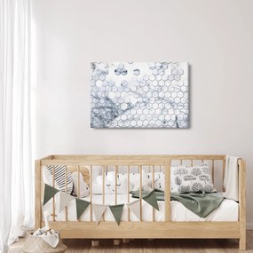 Obraz - Mramorované hexagóny (90x60 cm)