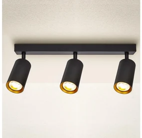 Brilagi - Bodové svietidlo SELE 3xGU10/30W/230V čierna/zlatá BG0631