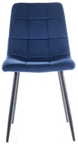 Jedálenská stolička Mila Velvet, modrá / čierna