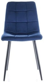 Jedálenská stolička Mila Velvet, modrá / čierna
