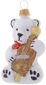 Sklenený medvedík s husľami
