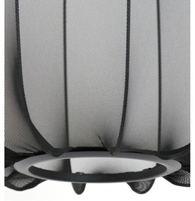 Čierne závesné svietidlo s textilným tienidlom ø 40 cm Plumeria – Light &amp; Living