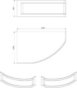 Cersanit Kaliope, vaňový panel 170cm pravý/ľavý, biela, S401-127