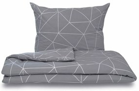 Kvalitex Bavlnené obliečky Nordic Grid sivá, 220 x 200 cm, 2 ks 70 x 90 cm