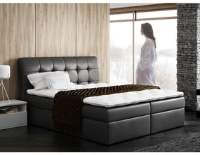 Kontinentálna posteľ Limbo, Rozmer postele: 140x200, Dostupné poťahy: ekokoža Soft 011 (čierna)